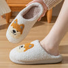 Cartoon Corgi Fluffy Home Slippers