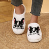 Winter Bulldog Embroidered Slippers