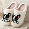 Winter Bulldog Embroidered Slippers