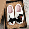 Dachshund Embroidery Furry Cotton Non-slip Indoor Slippers