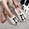 Cute Border Collie Fluffy Cozy Home Slipper
