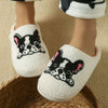 Winter Bulldog Embroidered Slippers