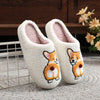 Corgi Embroidered Non-Slip Indoor Slippers
