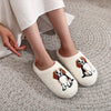 Beagle Embroidered Fluffy Cozy Slipper