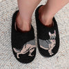 German Shepherd Embroidery Cozy Furry Cotton Slippers