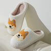 Cartoon Corgi Fluffy Home Slippers