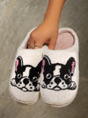Winter Bulldog Embroidered Slippers