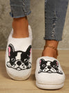 Winter Bulldog Embroidered Slippers