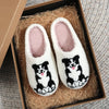 Cute Border Collie Fluffy Cozy Home Slipper