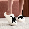 Funny Black Cat Cozy Wool Cotton Slippers
