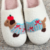 Funny Embroider Dachshund Slipper Non-Slip Indoor Slippers