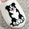 Cute Border Collie Fluffy Cozy Home Slipper