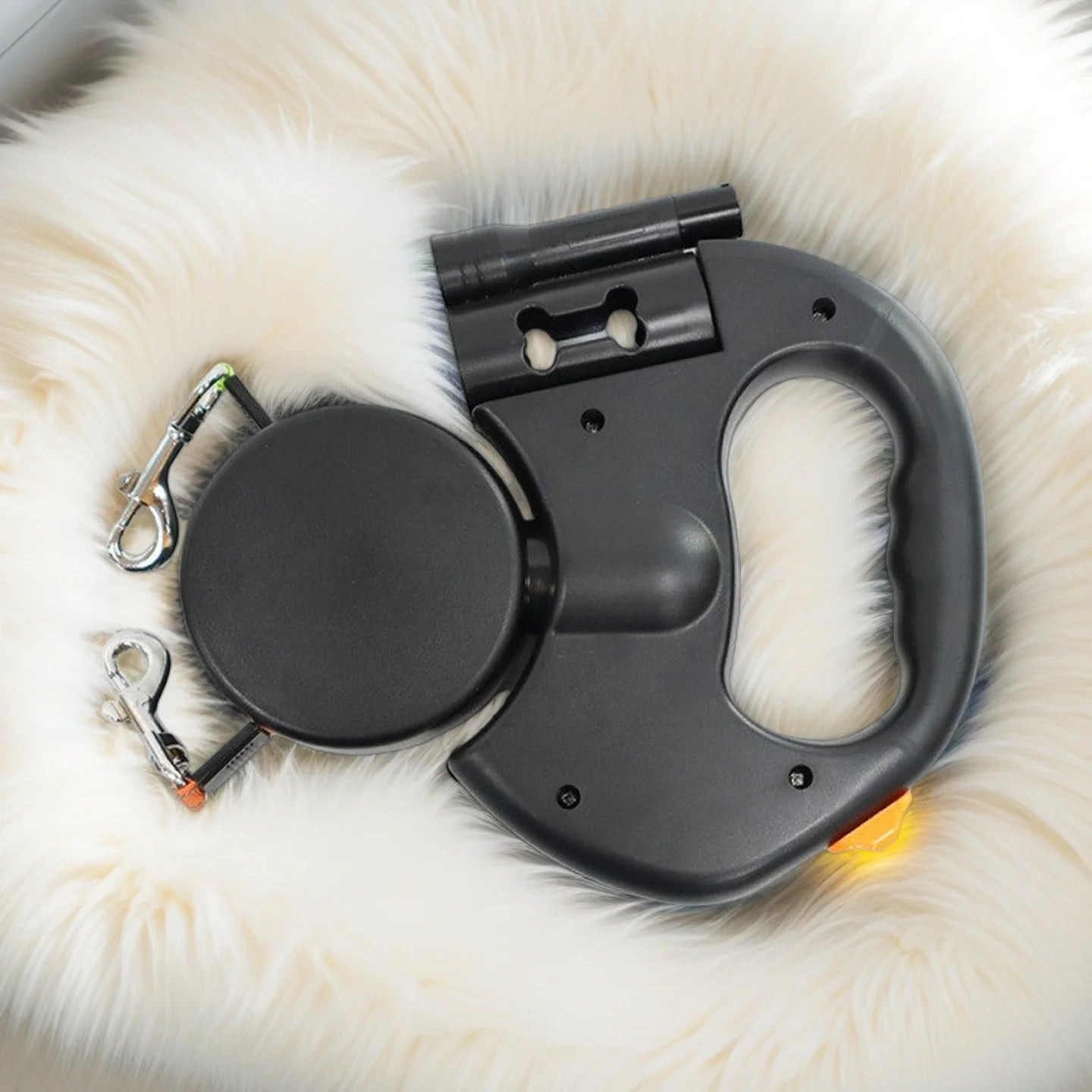 Retractable Double Dog Leash With LED Lights