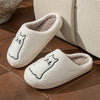 Cute Line Cat Fluffy Cozy Slipper
