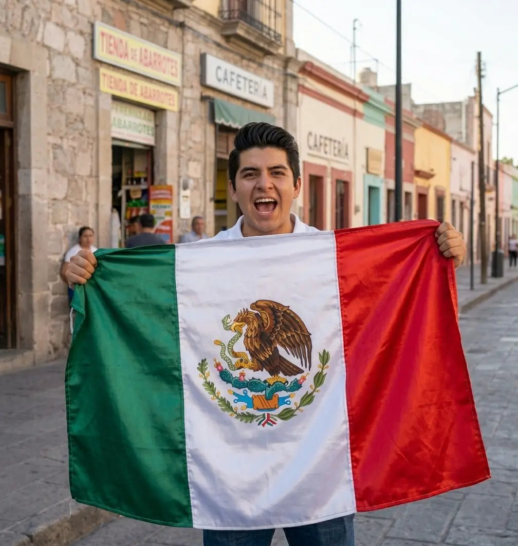 Kit de Hincha Mexicano: Gorro Bucket y Bandera de la Selección de México