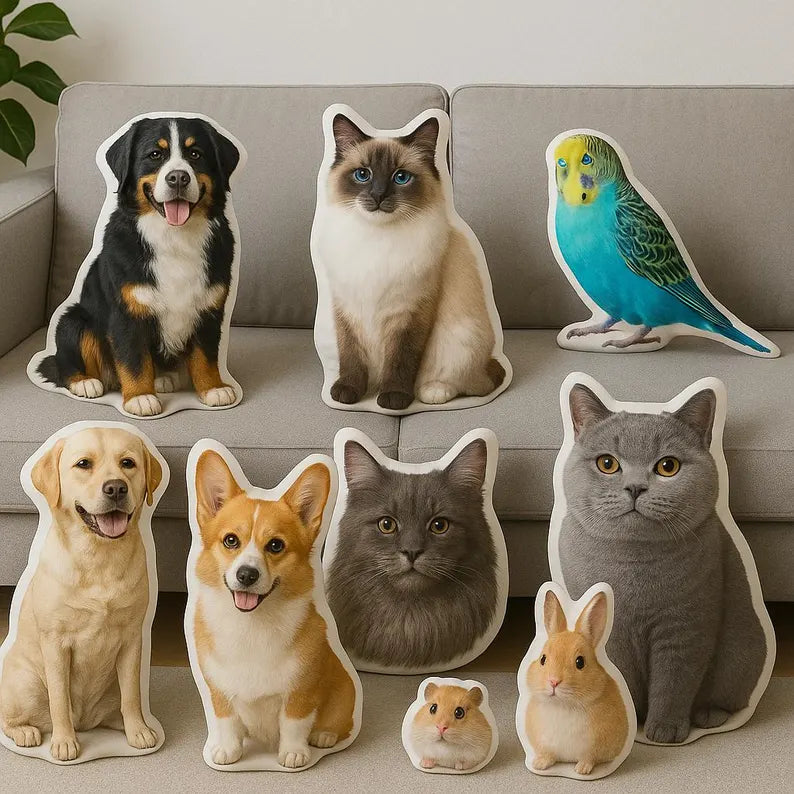 Personalized Pet Pillow - Custom Dog, Cat Photo Shaped Pillow