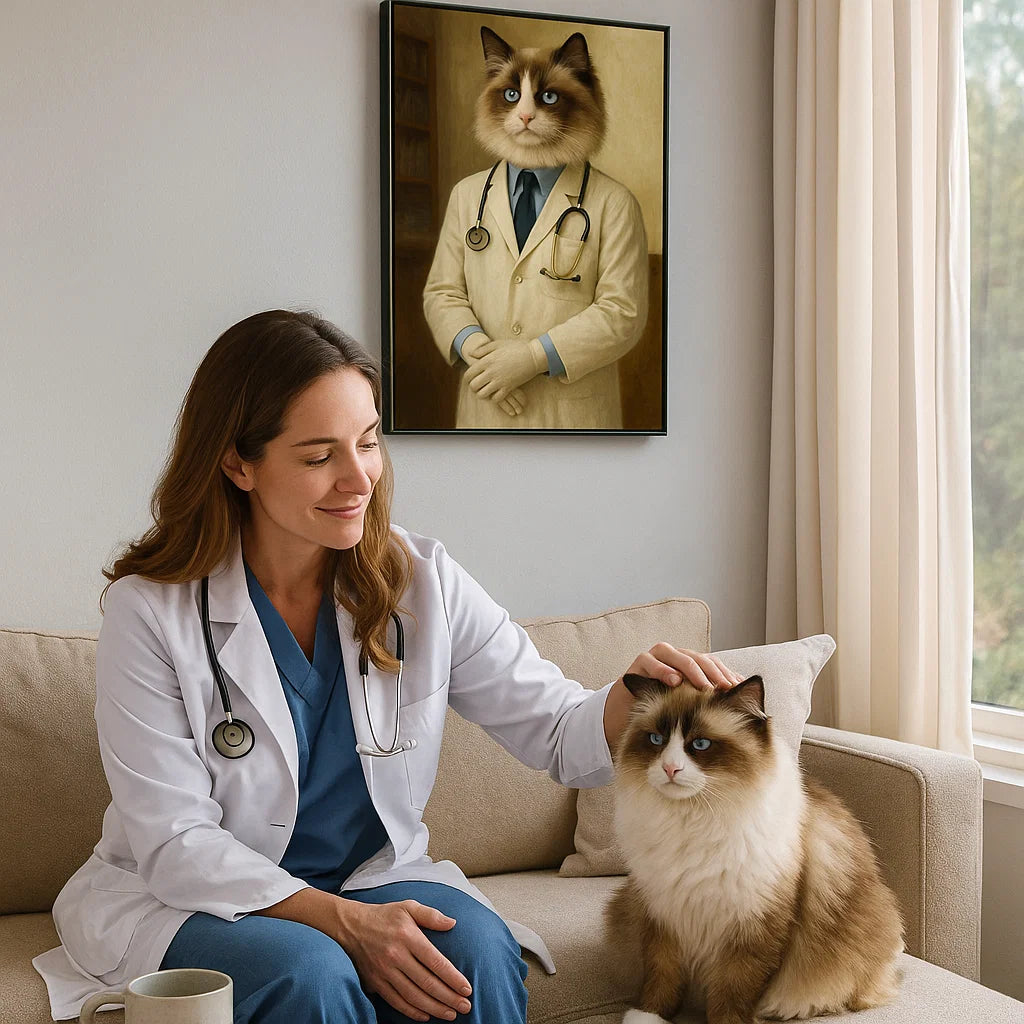 Lienzo personalizado para mascotas - Lienzo de perro gato médico personalizado