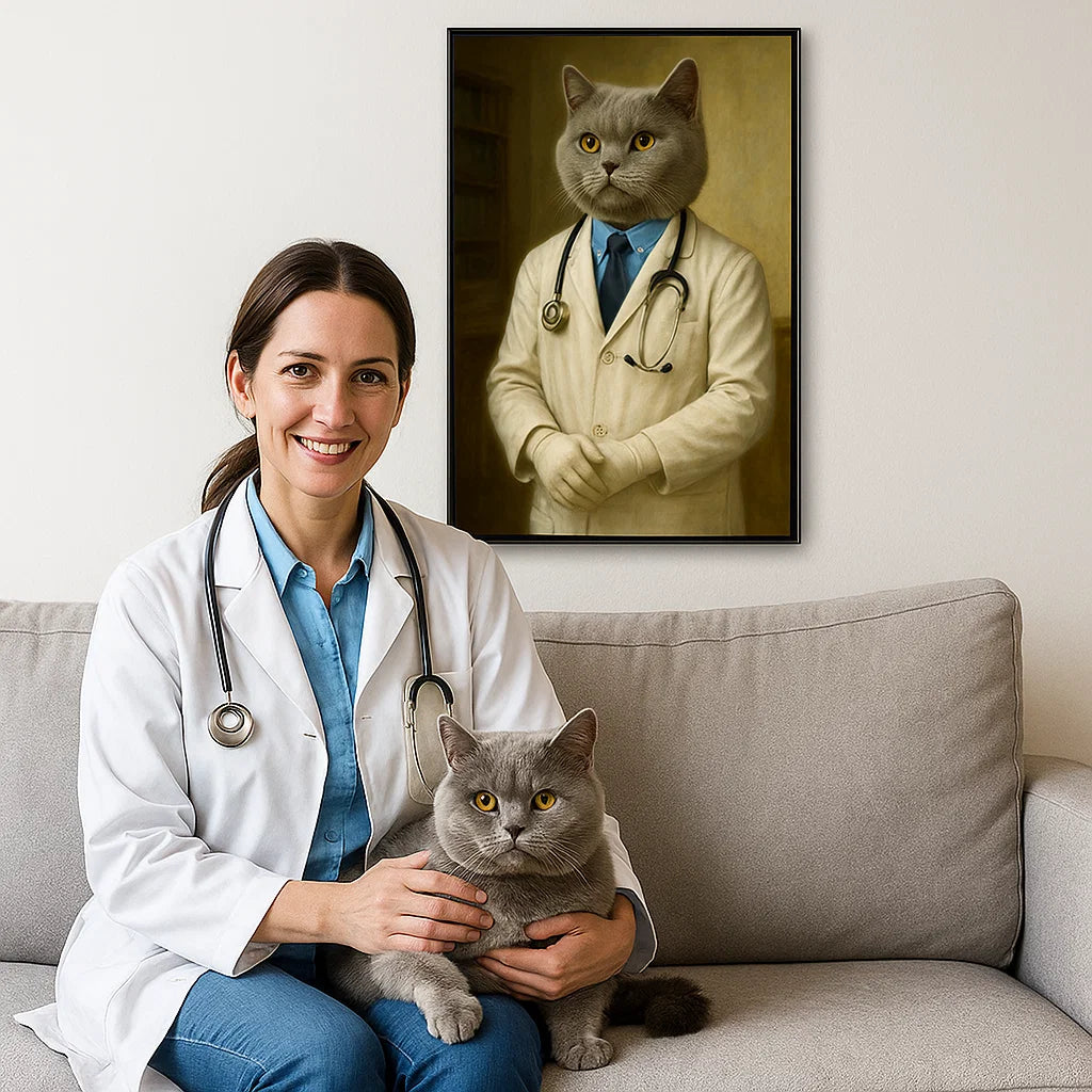 Lienzo personalizado para mascotas - Lienzo de perro gato médico personalizado