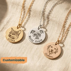 Personalized Pet Portrait Necklace Engraved Custom Pet Necklace